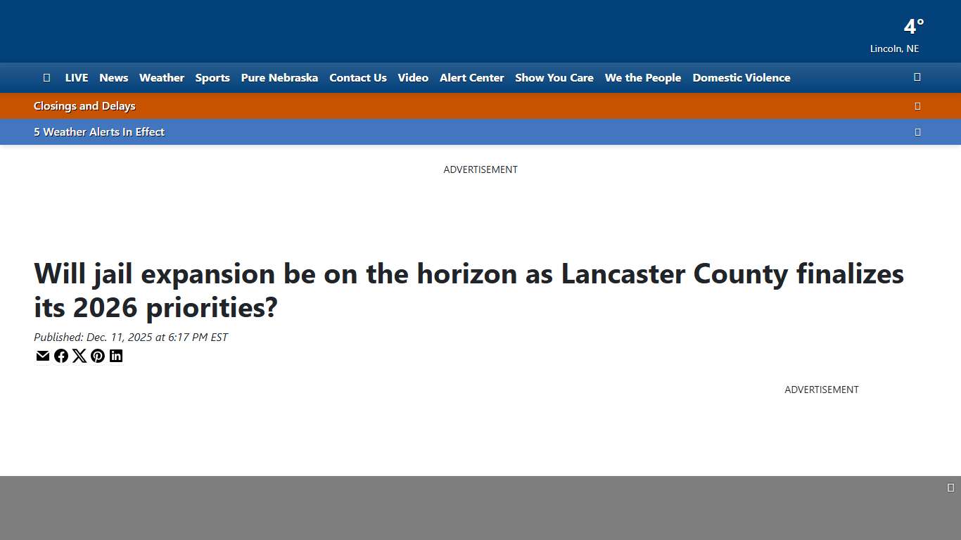 Will jail expansion be on the horizon as Lancaster County finalizes its 2026 priorities?